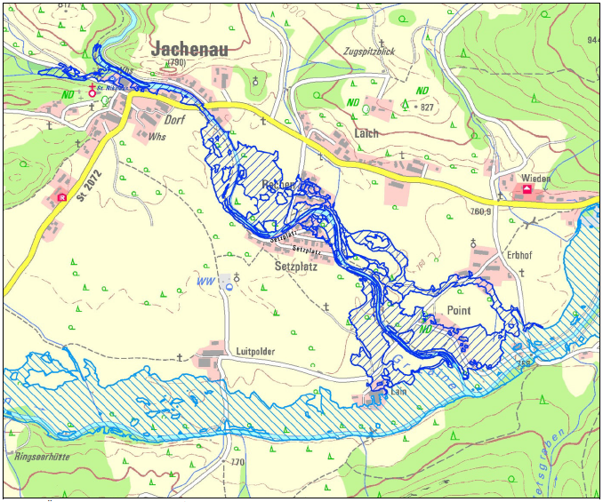 Überschwemmungsgebiet bei HQ100