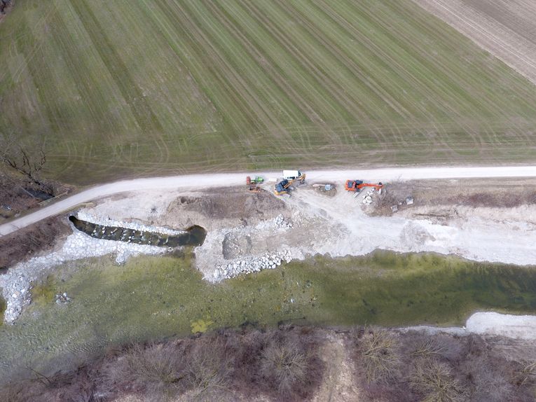 Bild vom Fischaufstieg in den Oderdinger Dorfbach