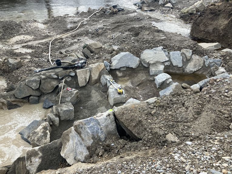 Bild der Herstellung Fischaufstiegsanlage zum Oderdinger Dorfbach