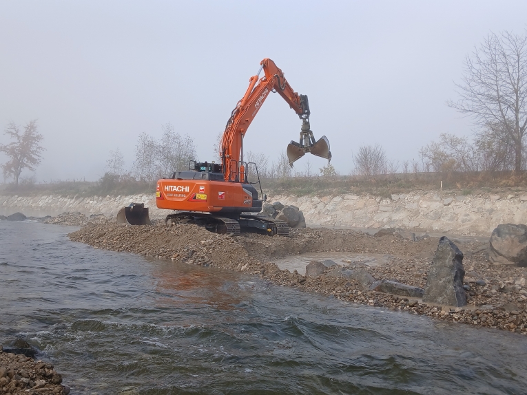 Bild von der Herstellung der mittleren Sohlengleite