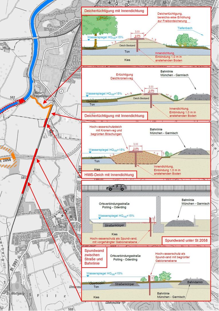 Bild Maßnahmen zwischen Bahnlinie und der Gemeindeverbindungsstraße Polling – Oderding