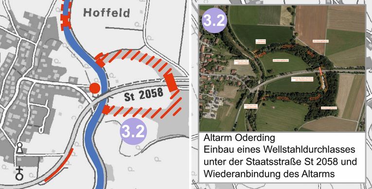 Bild Einbau eines Wellstahldurchlasses und Wiederanbindung des Altarms bei Oderding