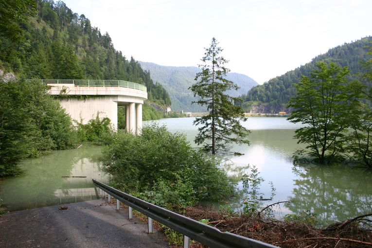 Sylvensteinspeicher - Einlaufbauwerk der Hochwasserentlastung