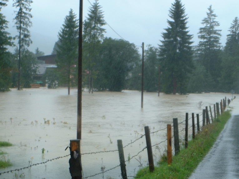 Altenau - Überschwemmte Flächen bei der Ammerbrücke