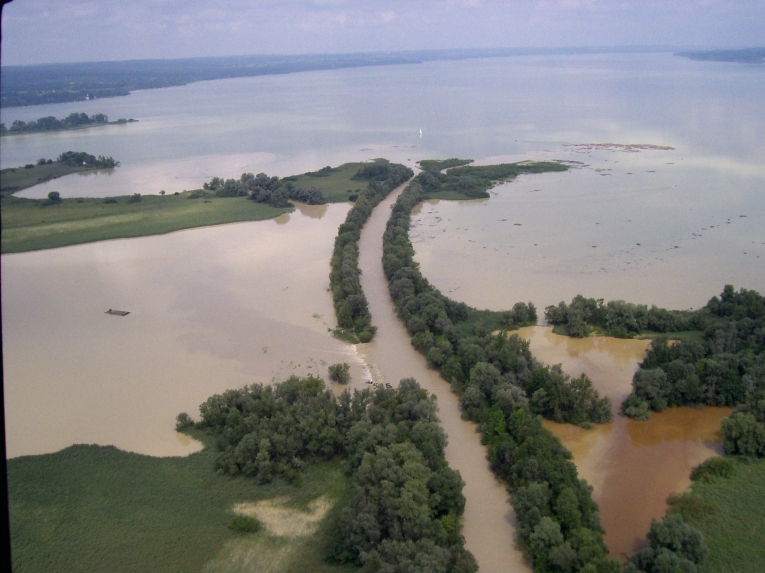 Augusthochwasser 2005 - Mündung Ammer in den Ammersee