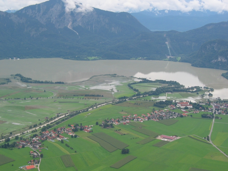 Augusthochwasser 2005 - Loisachmündung in den Kochelsee