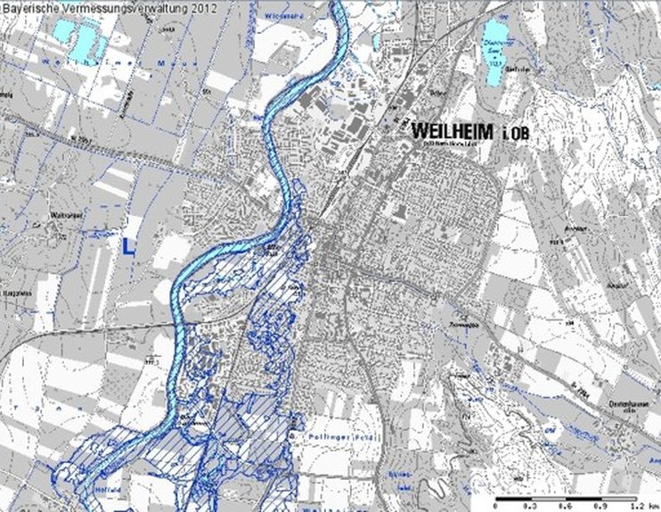 Beispielkarte überschwemmungsgefährdetes Gebiet